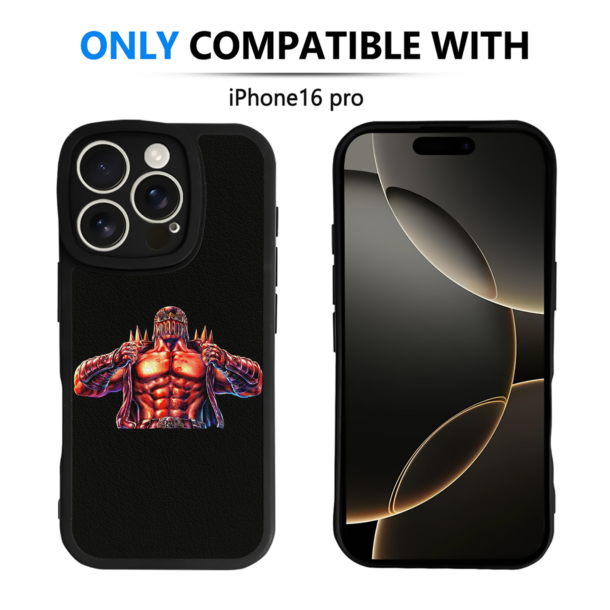 （画像用） 北斗の拳 Fist of the North Star 【iPhone 16シリーズ対応】シリコンスマホケース（レザー調） 材質：シリコン
